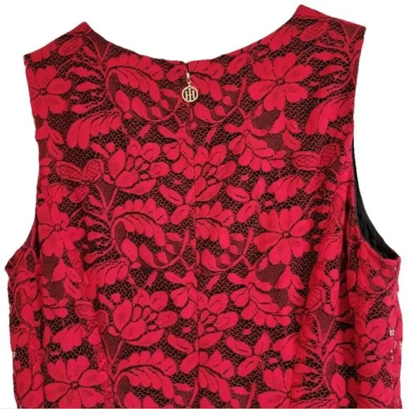 Tommy Hilfiger Red Lace Drop Waist A-Line Dress Size 14 NWOT - Picture 4 of 11